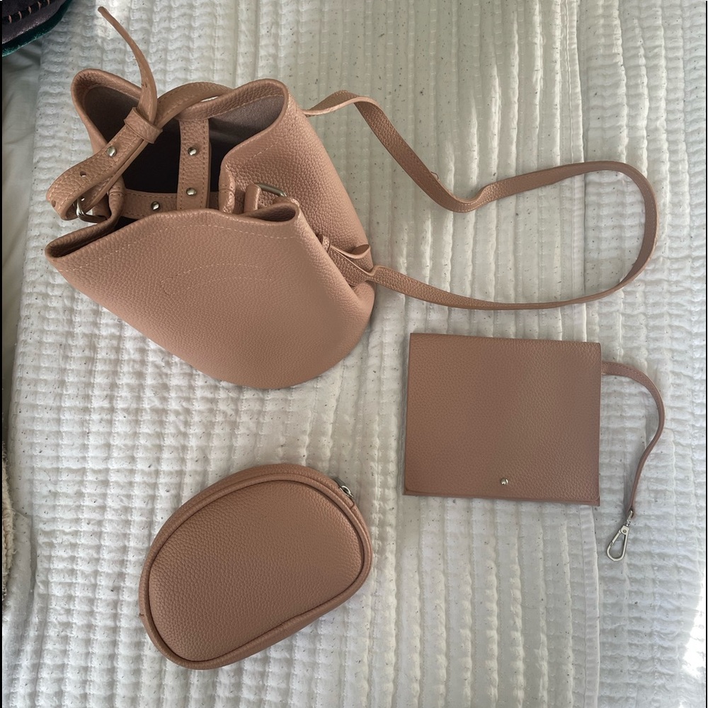 3-in-1 “blush” colored bag set / handbag republic
